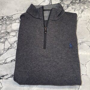 Polo Ralph Lauren Men’s Large Charcoal Gray Quarter Zip Pullover